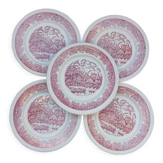 5 assiettes plates Badon