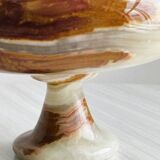 Marbled onyx box with lid - empty pocket bowl on marble base.