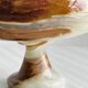 Marbled onyx box with lid - empty pocket bowl on marble base.