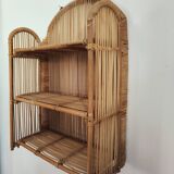 Rattan wall shelf