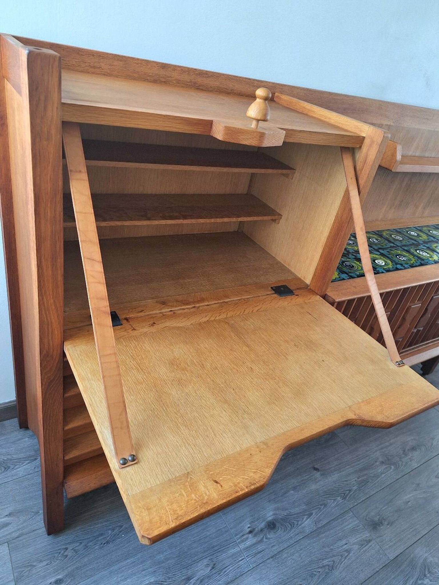 Guillerme et Chambron high sideboard, bar buffet, vintage secretary