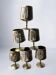 Abalone shell & alpaca shot glasses, set of 6, Mexico, 1970s