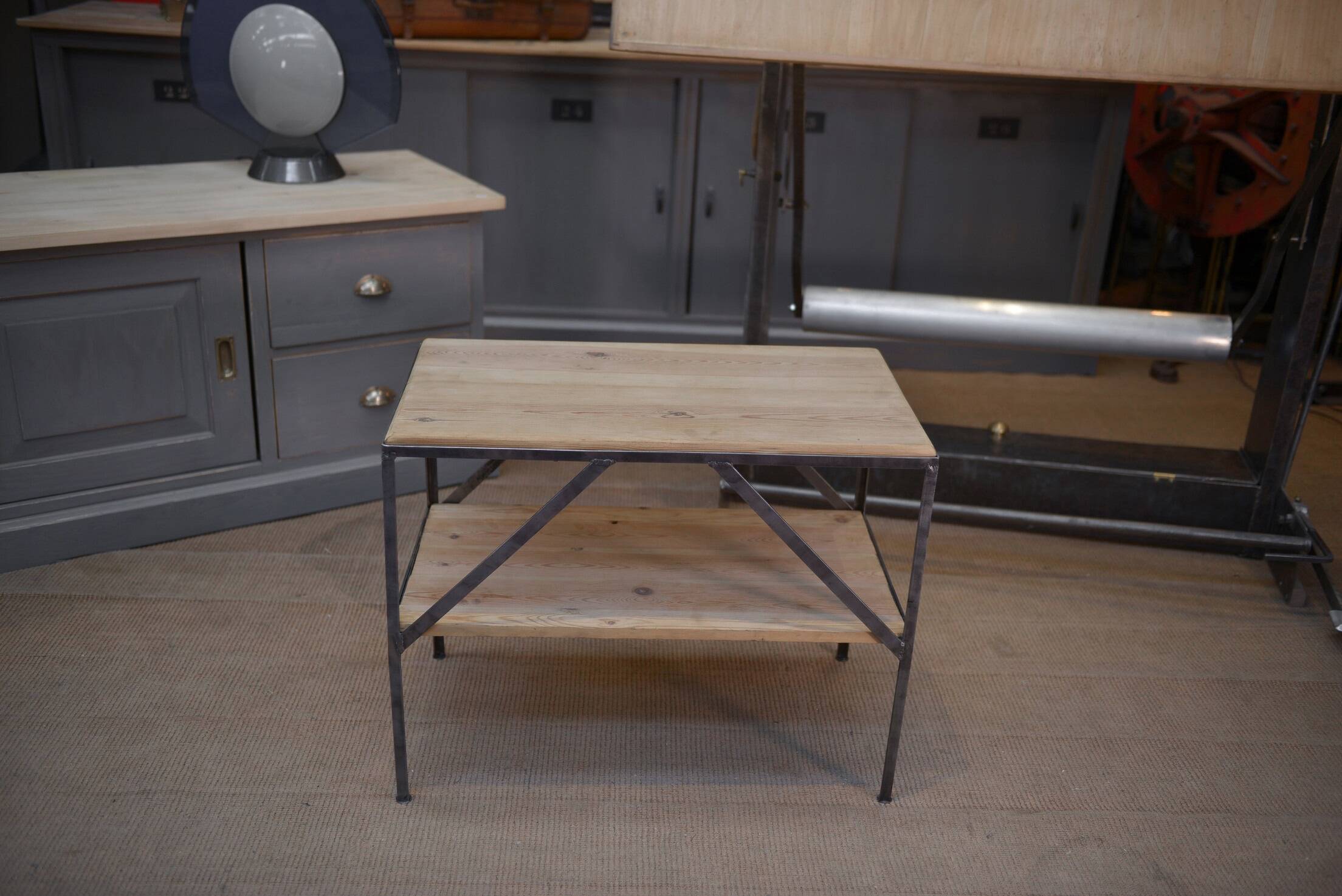 Small industrial side table 1970s