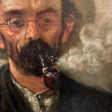 Pipe smoker portrait, 19th century