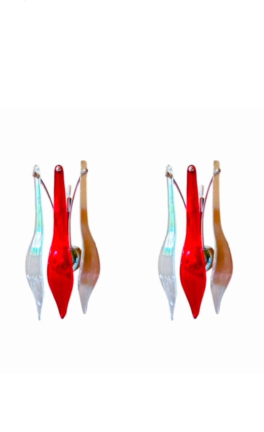 Pair of two-tone Murano wall lights, year 2000