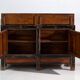 Buffet ancien en pin laqué à motifs peints de lotus – Chine, vers 1920