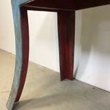 Table à manger industrielle bleue, années 1960