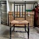 Low chair, Napoléon III child in blackened wood and woven straw.