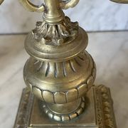 Pair of gilded bronze candlesticks in the Napoleon III style.