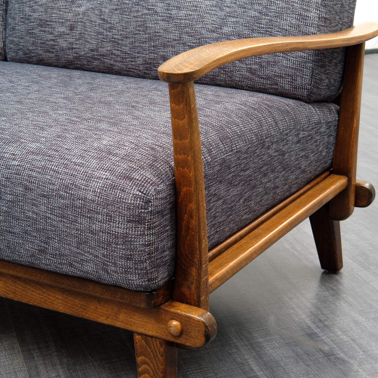 Double sofa bed from the 1950s new upholstery