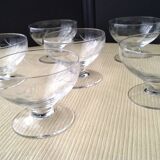 6 Vintage Low Champagne Glasses