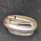 Refillable table lighter in silver metal, ronson stamp, shuttle-shaped, vintage 1960