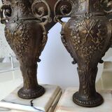 Vases fireplace amphorae, art nouveau in regulates and marble