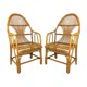2 fauteuils vintage bambou rotin 1960
