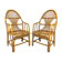 2 fauteuils vintage bambou rotin 1960