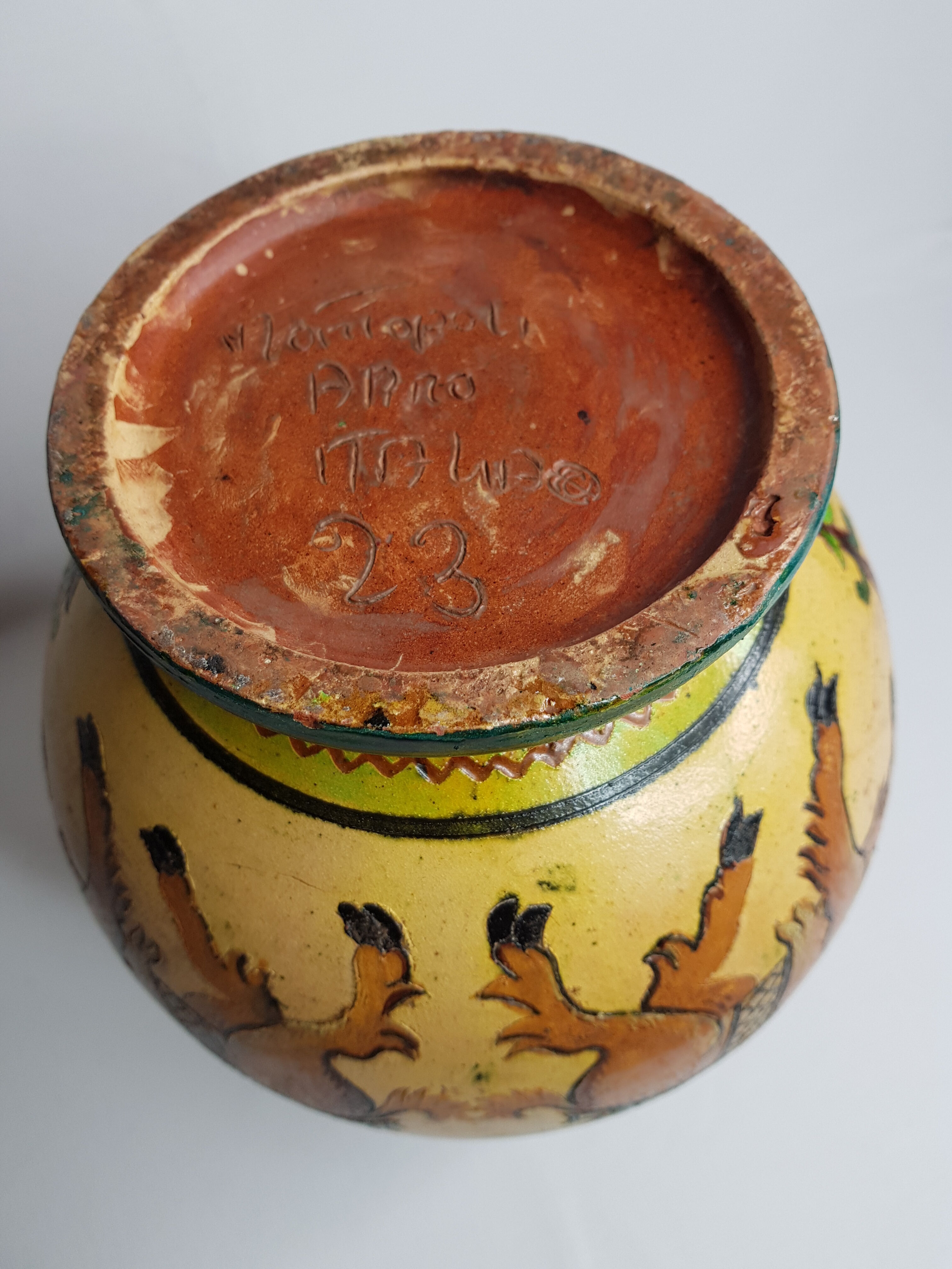 Vase amphore "Arno Montopoli Italia" années 30 au décor de Chimères
