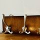 Wooden wall coat rack with vintage mirror - 6 hooks