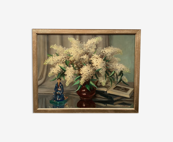 Art déco nature morte aux lilas