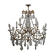 Chandelier 12 lamps with grapevines in crystal, bronze and regulated