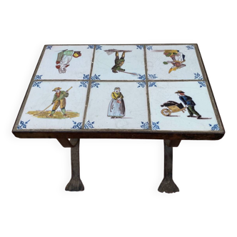 Tichelaar antique tile side table