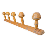 Turned wooden coat rack
