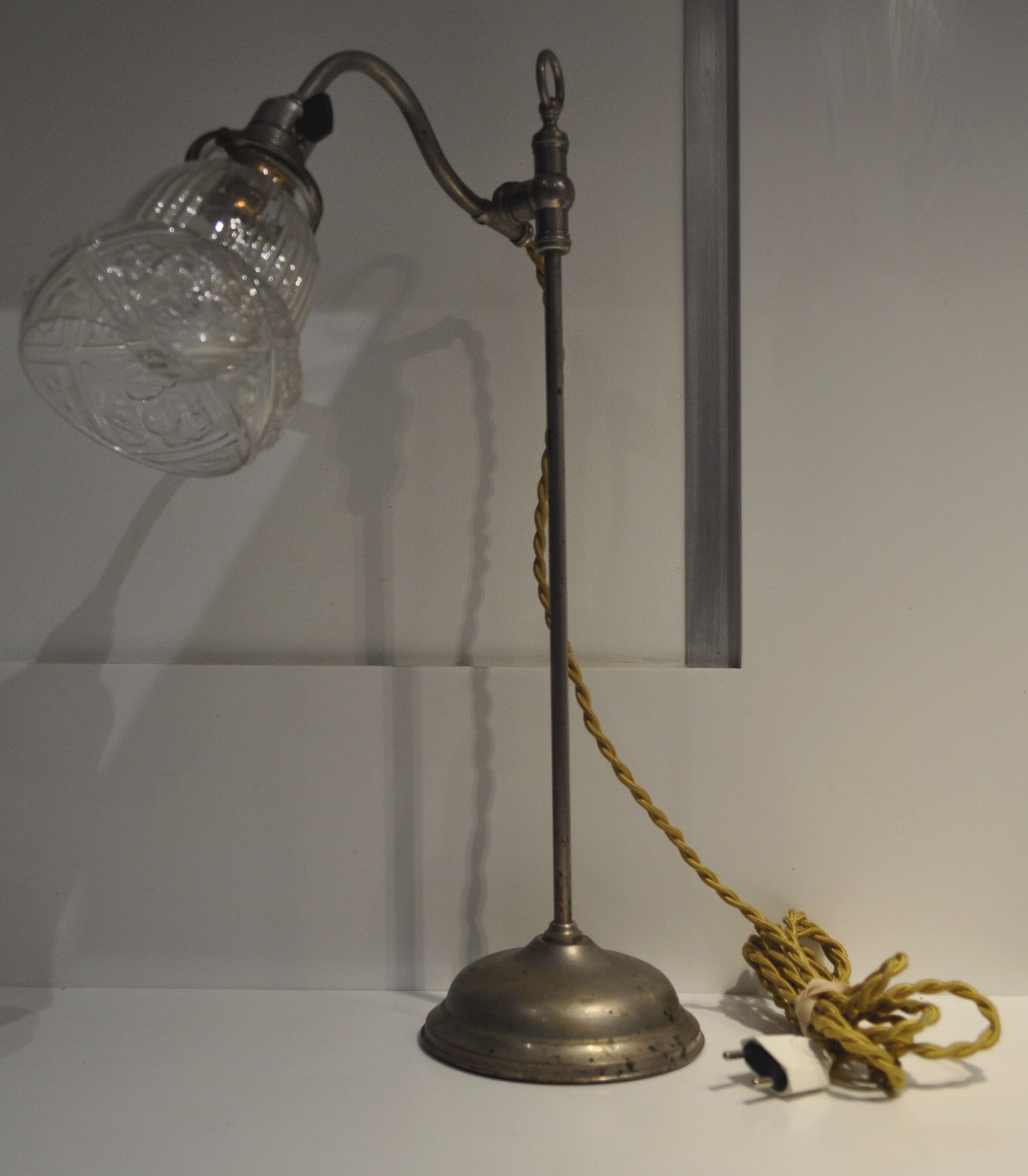 40's metal verre bureau lamp