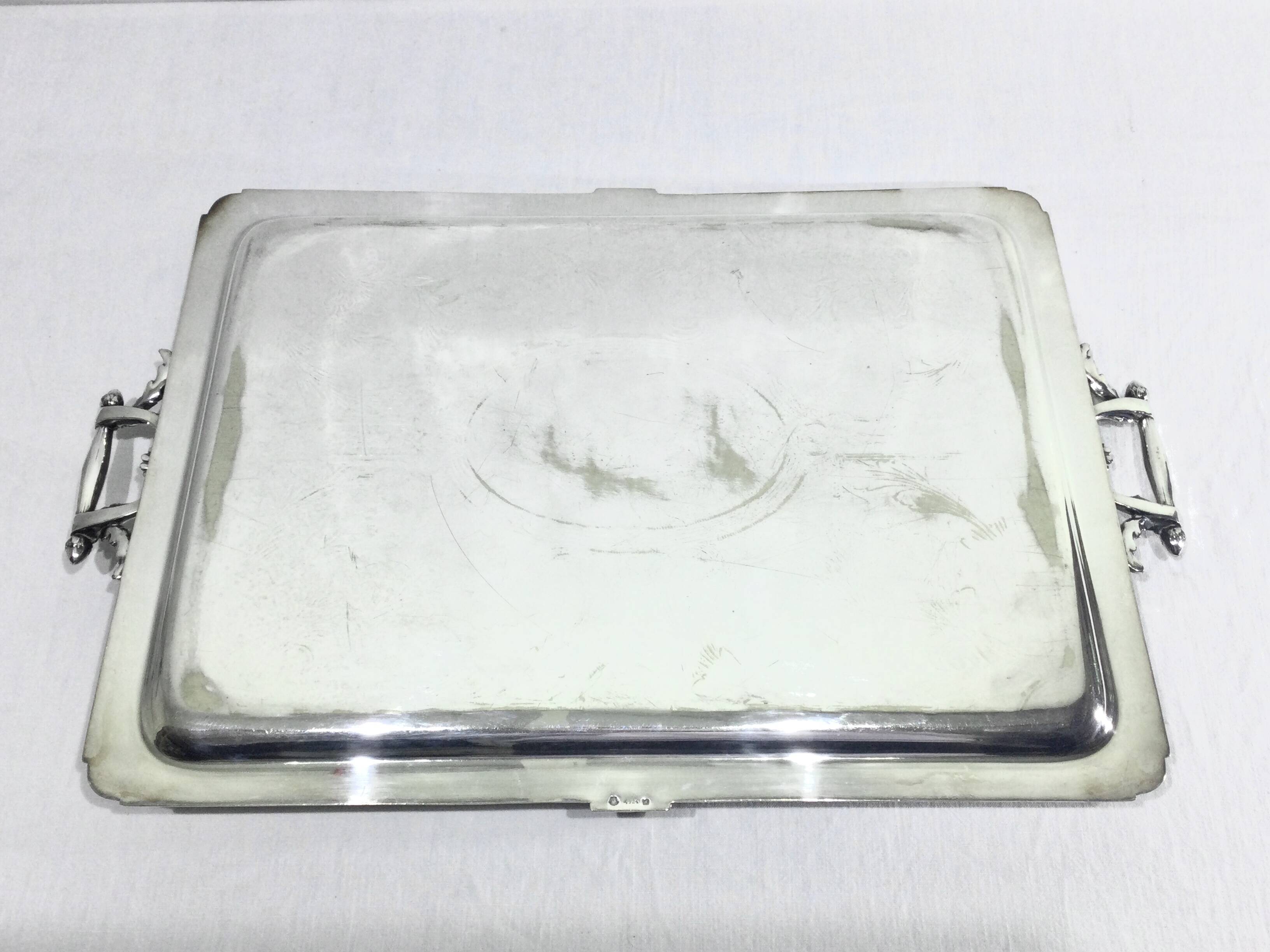 Gallia - Silver metal serving tray