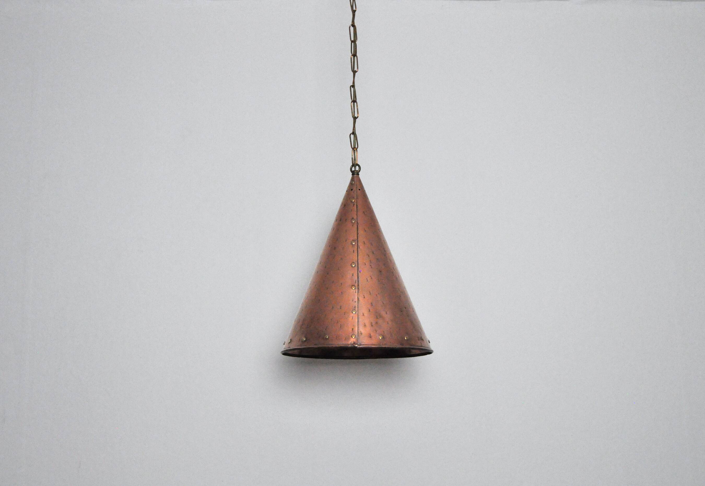 Cone shaped handmade pendant from Denmark, 1970s