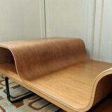 Curved wooden coffee table