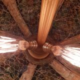 Pair of murano bronze and glass chandeliers