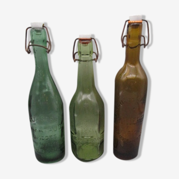 Set of 3 old bottles