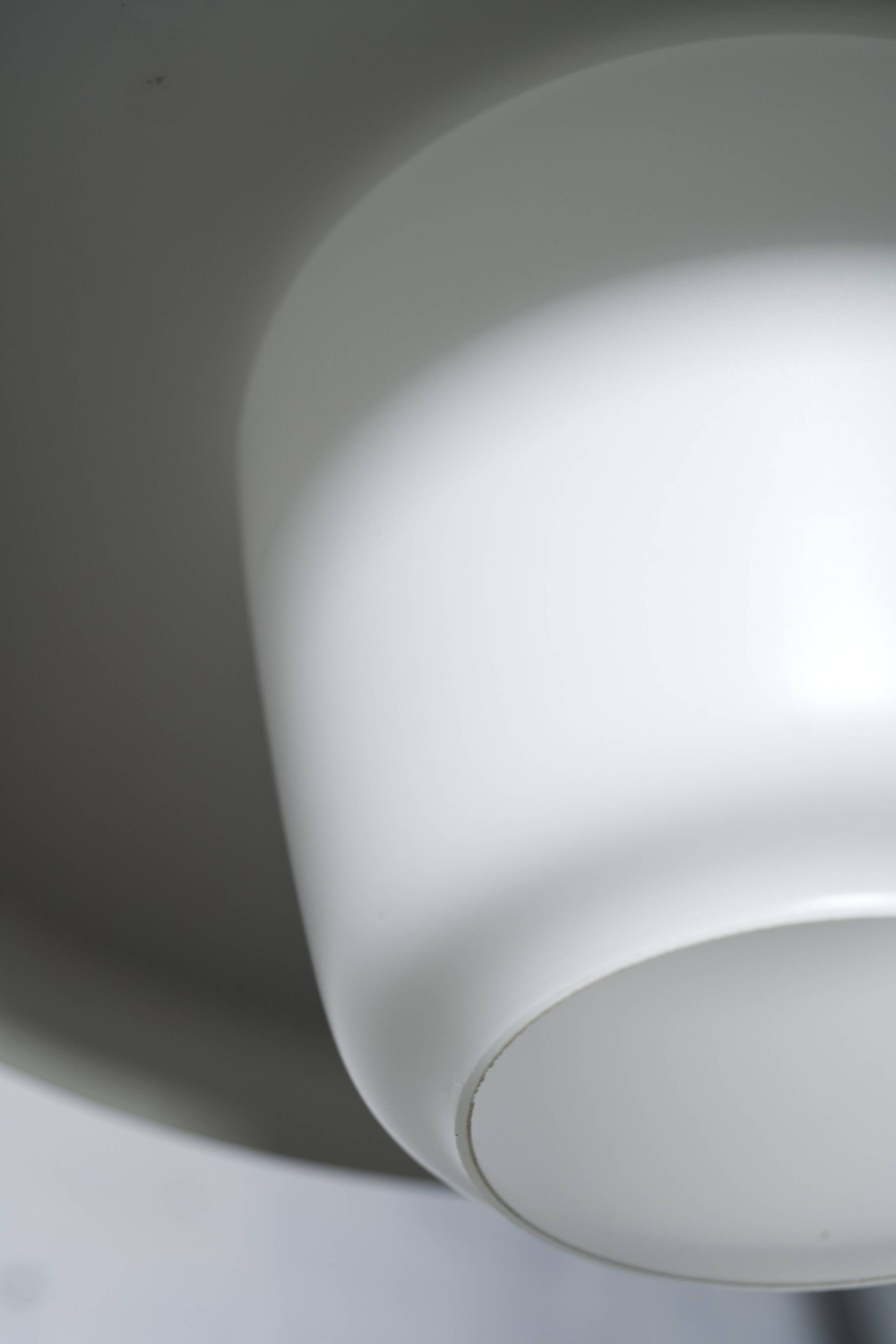 Danish steel and opal glass pendant lamp