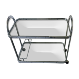 Vintage rolling trolley in smoked glass