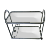 Vintage rolling trolley in smoked glass