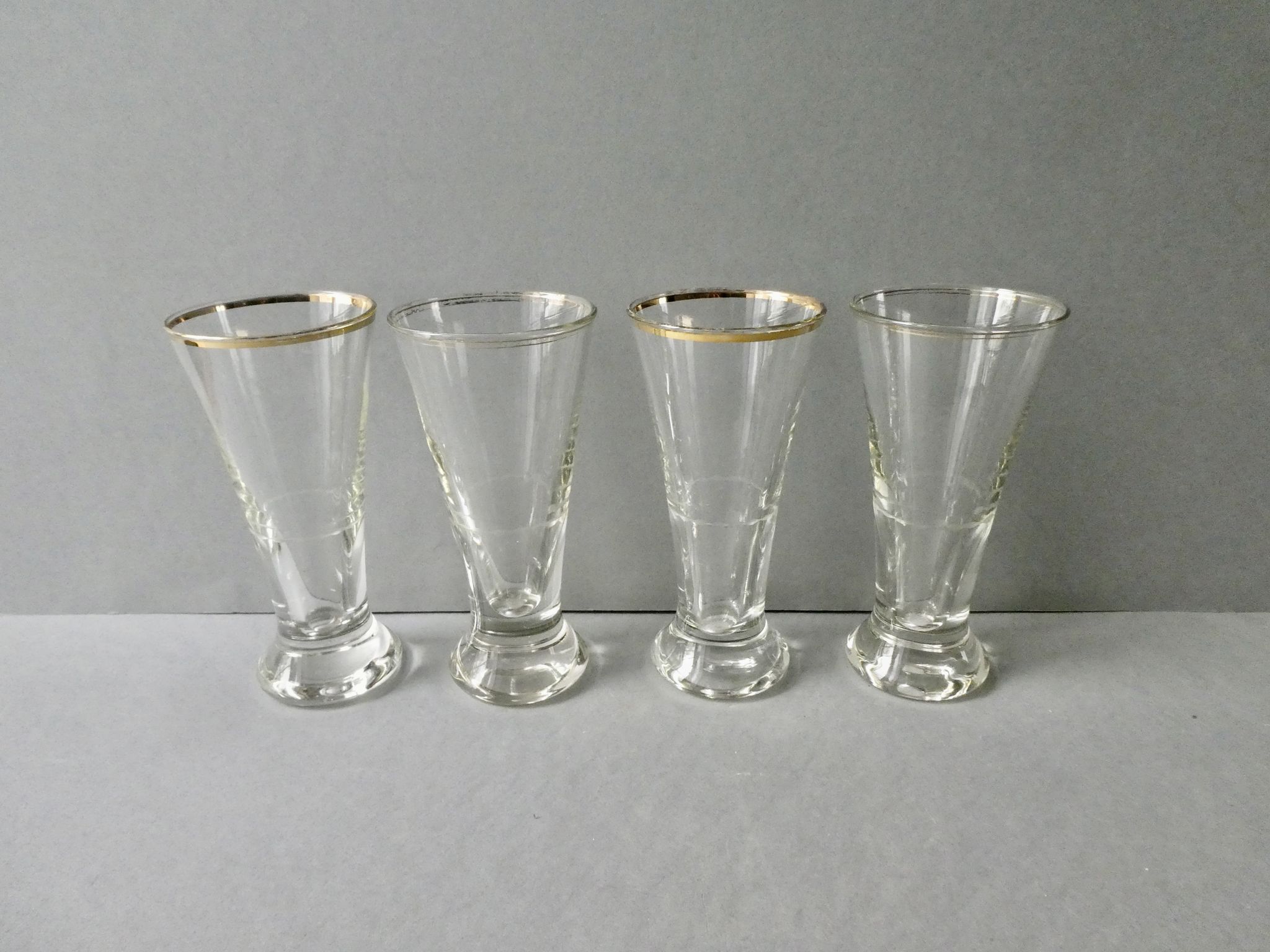 4 verres de bistrot, à pastis, à Ricard, années 40