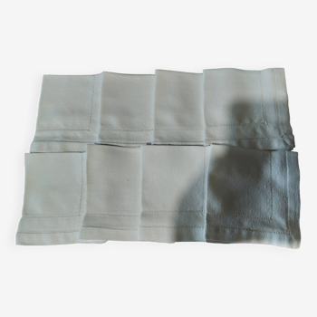 Série de huit serviettes de table coton granité blanc jours 27 X 29 cm