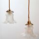 2 suspensions tulipes en verre