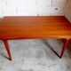 Vintage Scandinavian table 50s 60s in solid teak with extensions, stamped LB