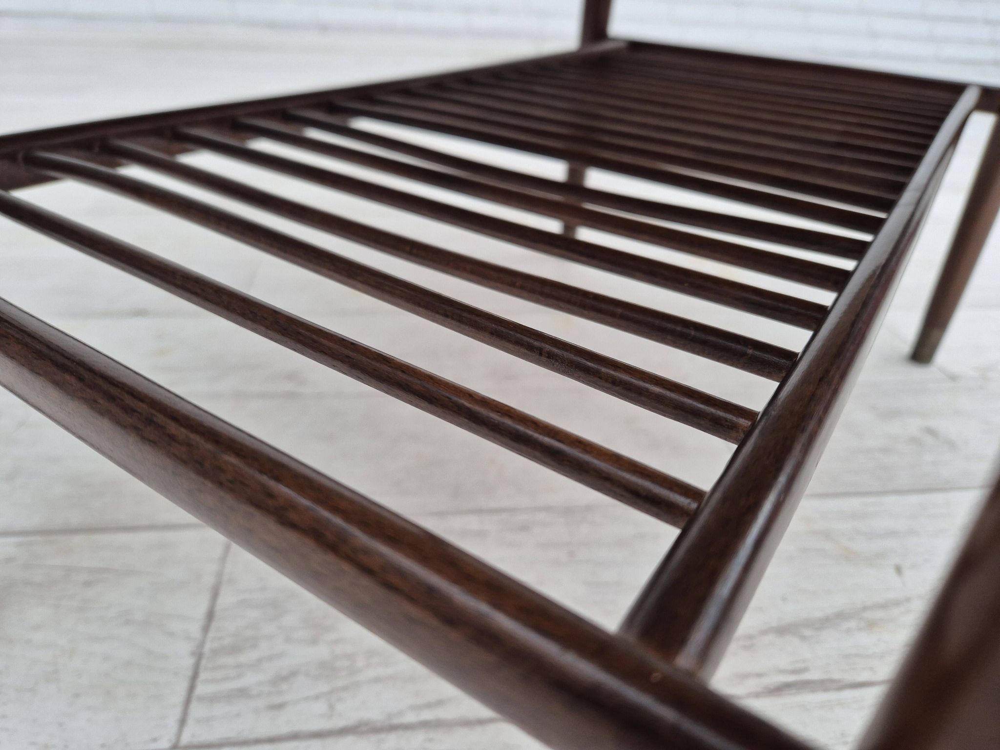 Table basse pliante danoise des années 1950 avec tiroir et étagère, état d'origine.