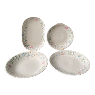 Série de 4 plats vintage en porcelaine fine « création Laurent »