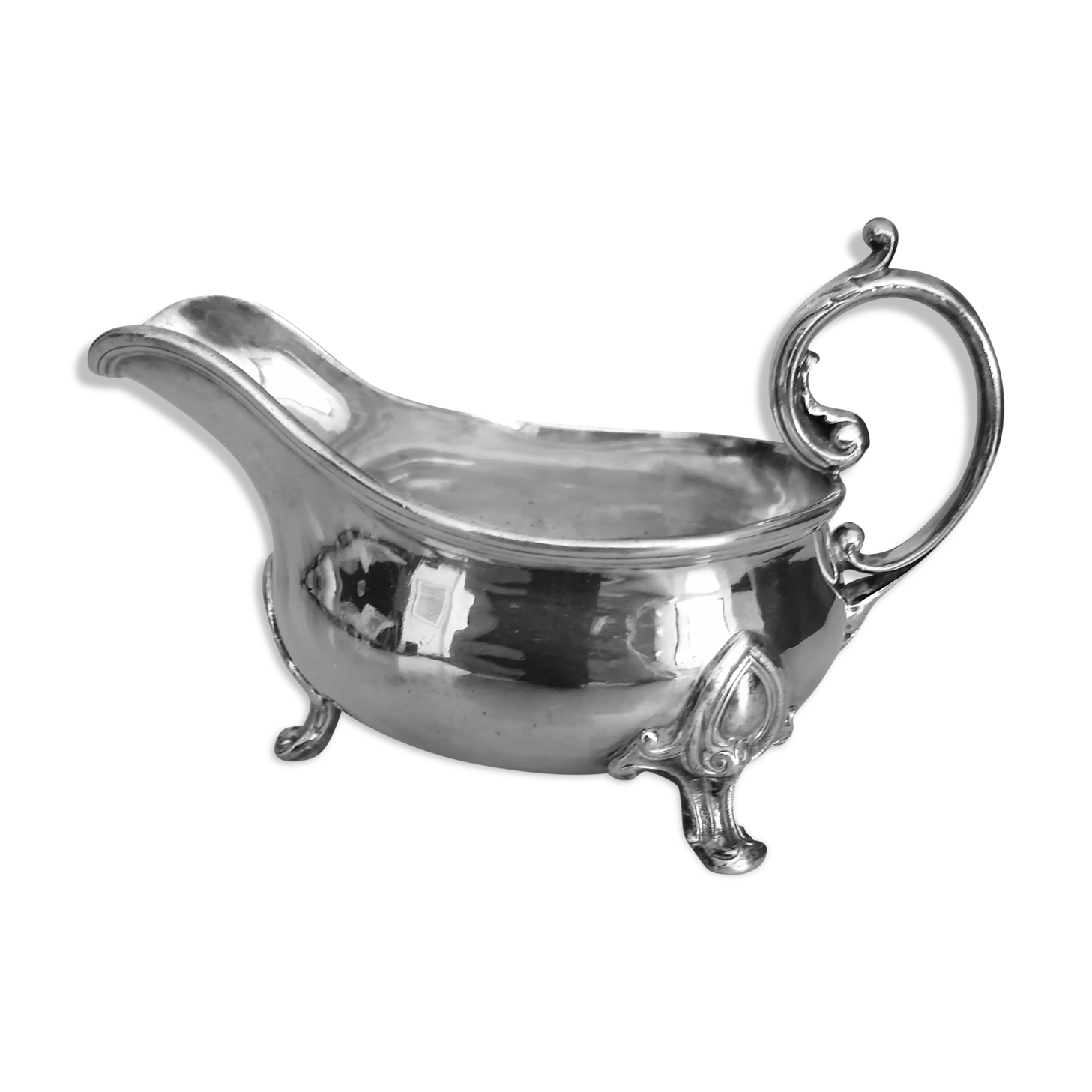 Old silver metal saucer