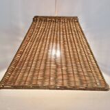 Large 1970s rattan pendant light