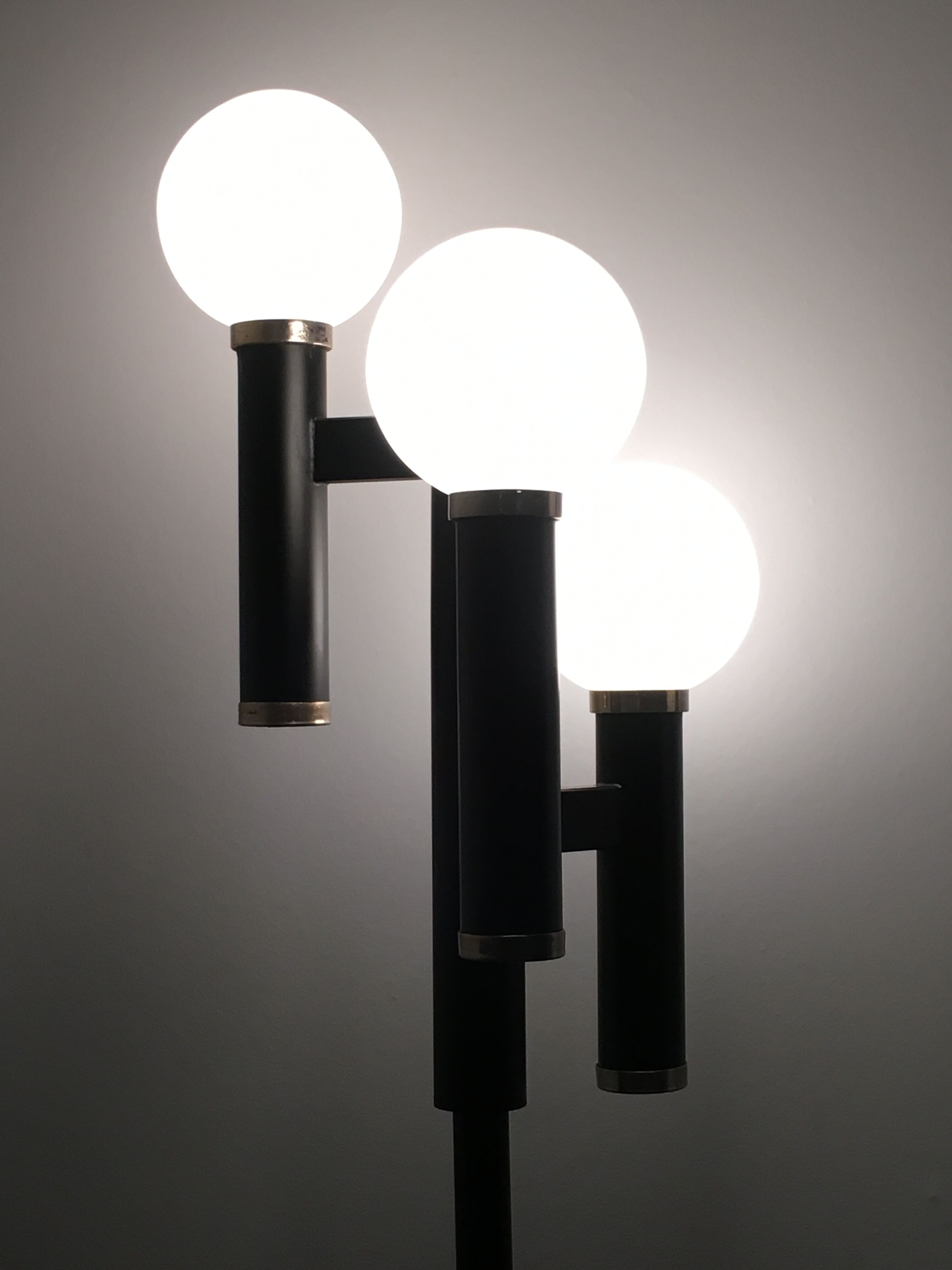 Lamppost design opaline marble 1960s