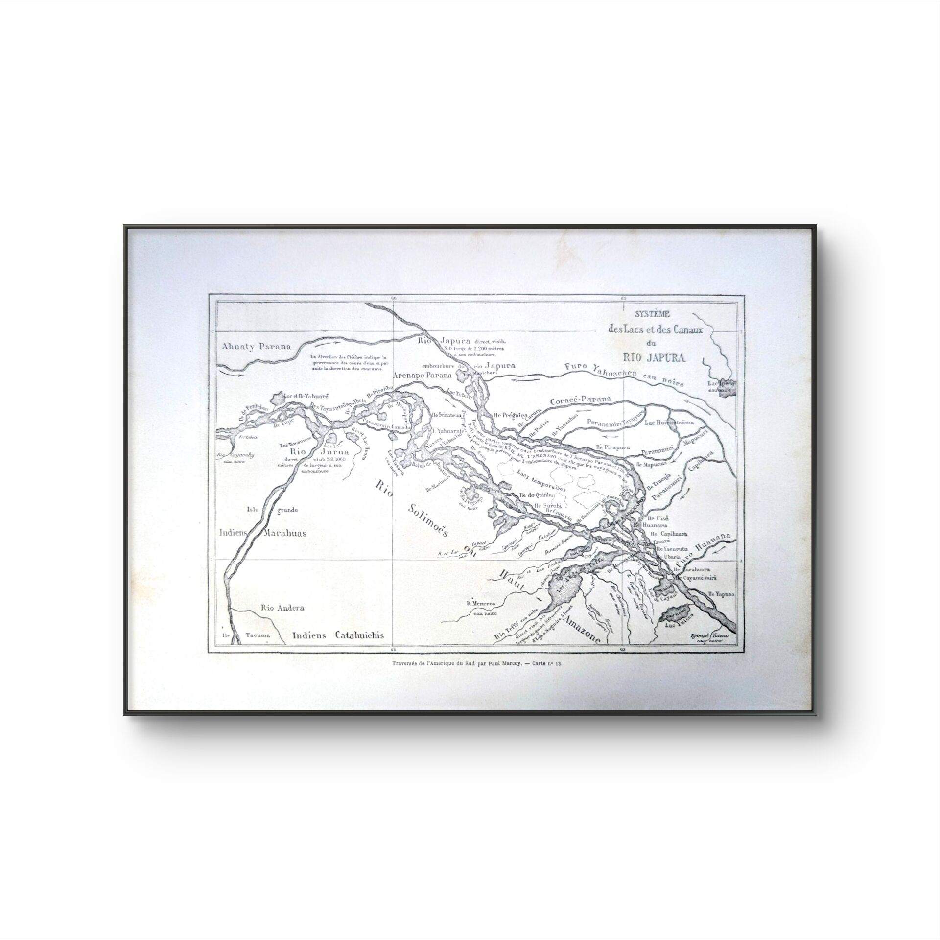 The Caquetá River (Japurá). Printed illustration from 1866.