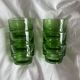 Lot of 6 vintage green glass egg cups from the 1970s.