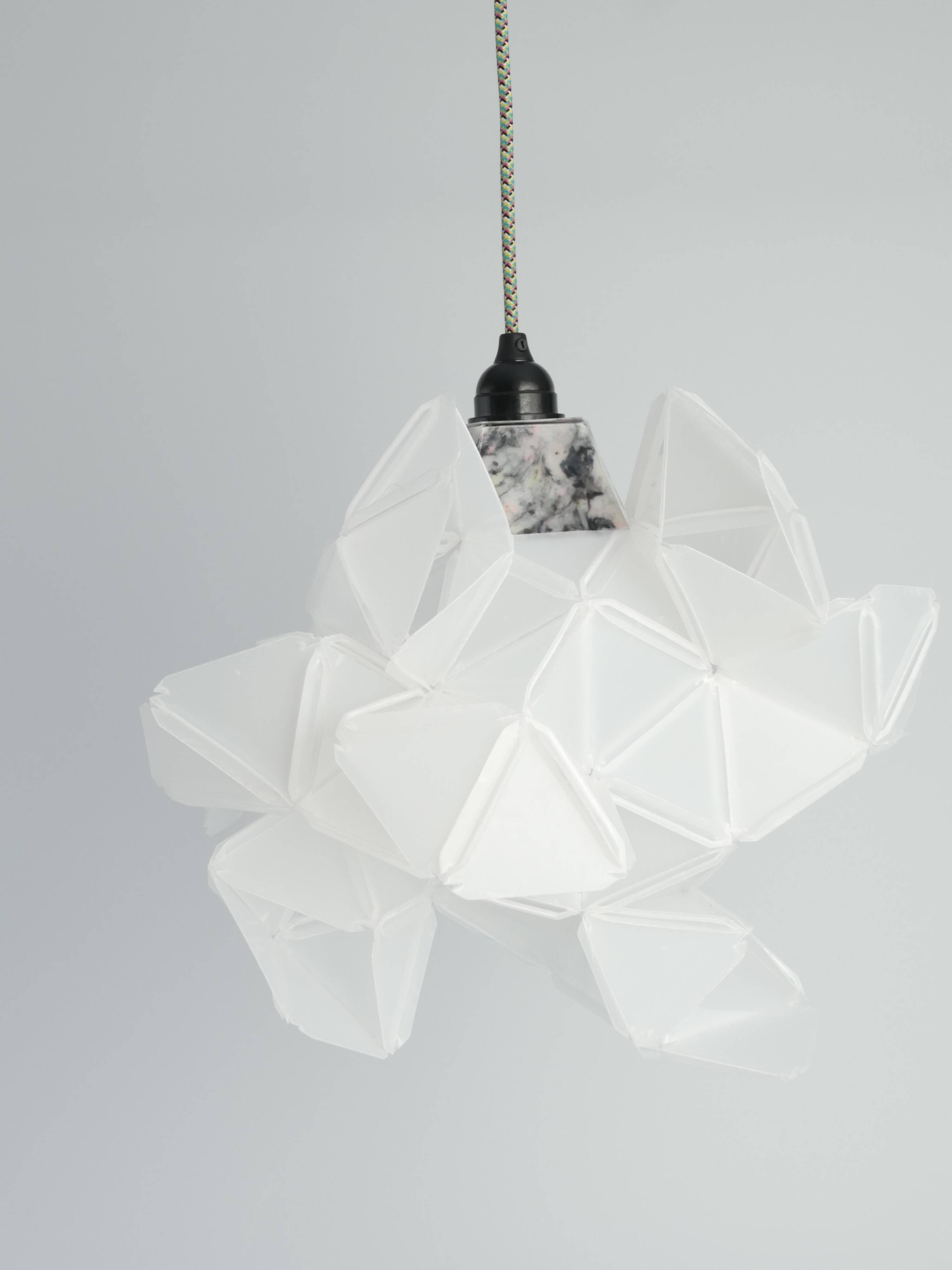 Labyrinth, Hazy, Artisan Light Sculpture with Protruding Fixture, By Republiken