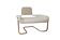 Armchair in ecru wool and stainless steel