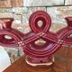 50's Red ceramic candleholder