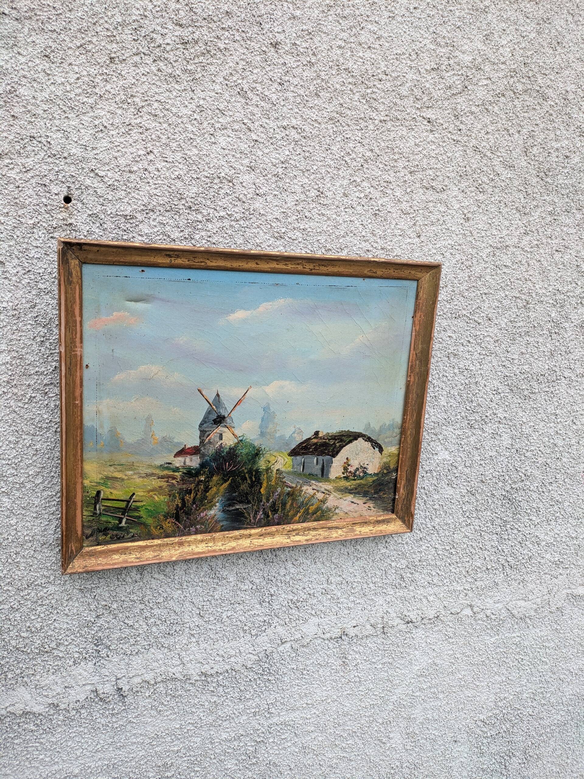 Oil on canvas, old painting