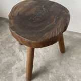 50s tripod oak stool